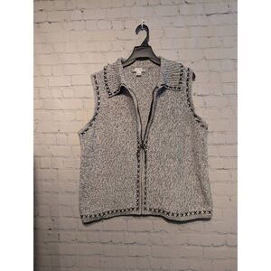 Christopher & Banks full zip knit vest XL